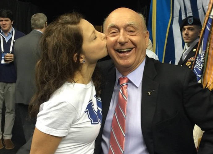 Ashley Judd Shares An Awkward Kiss With Dick Vitale At SEC Title Game