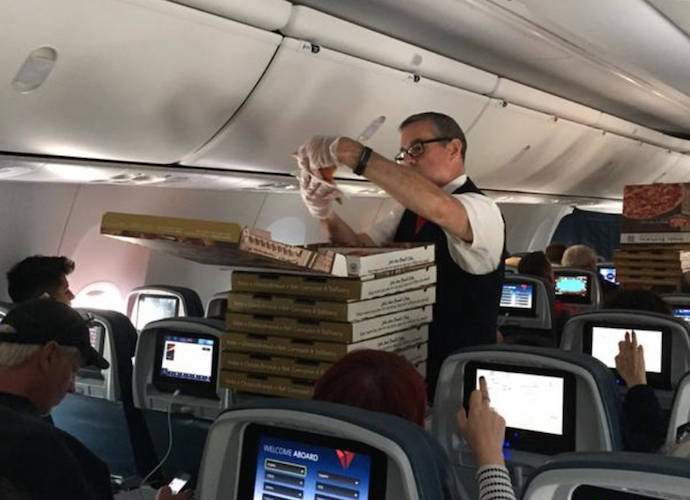 Delta Airlines Hosts Pizza Party After Weather Delays Flight