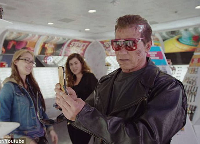 Arnold Schwarzenegger Takes To The Streets Of Hollywood As The Terminator