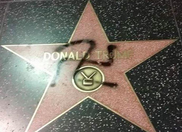 Donald Trump’s Hollywood Walk Of Fame Star Tagged With Swastika