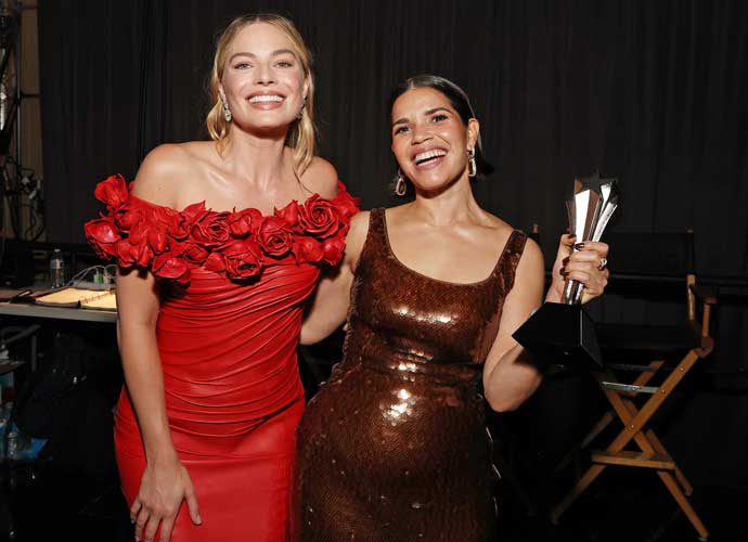 Margot Robbie & America Ferrera Celebrate Backstage At 2024 Critics Choice Awards