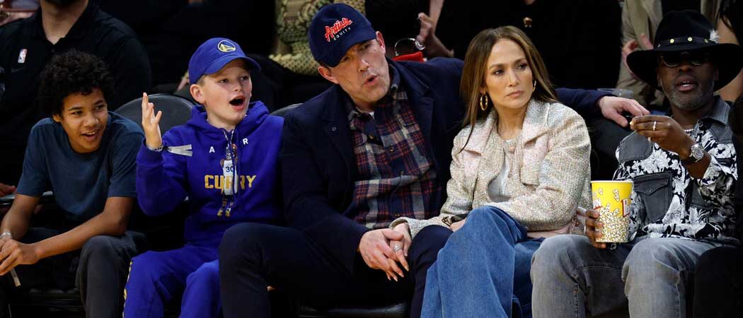 Jennifer Lopez & Ben Affleck Sitting Courtside His Son At Lakers-Warriors Game