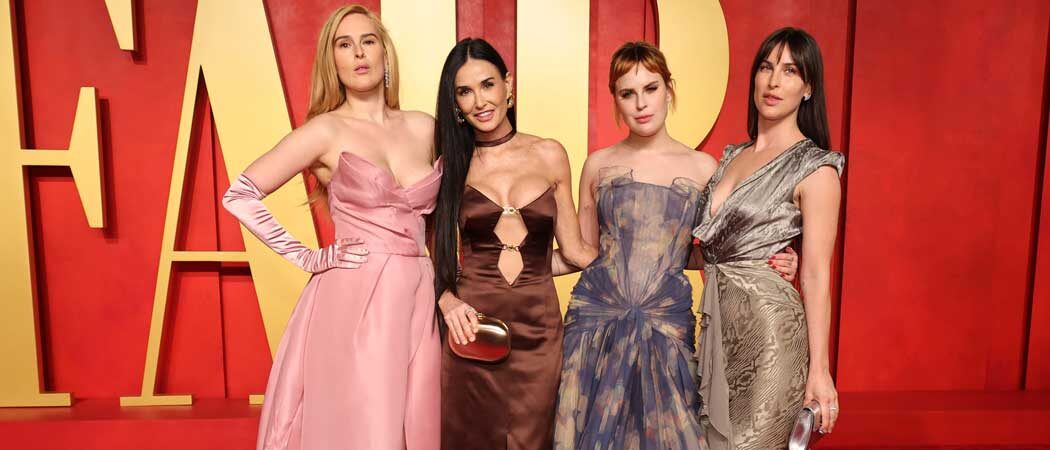 Demi Moore Brings Daughters Rumer, Tallulah & Scout To The ‘Vanity Fair’ Oscars Party