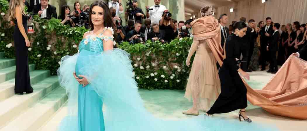 Lea Michele Shows Off Her Baby Bump In Stunning Rodarte Gown At Met Gala 2024