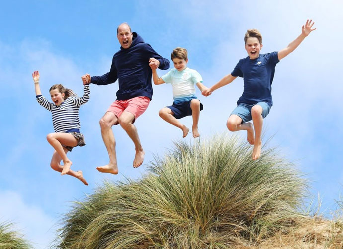 Prince William Celebrates His 42nd Birthday Jumping For Joy With Three Kids In Photo Taken  By Cancer-Stricken Kate Middleton