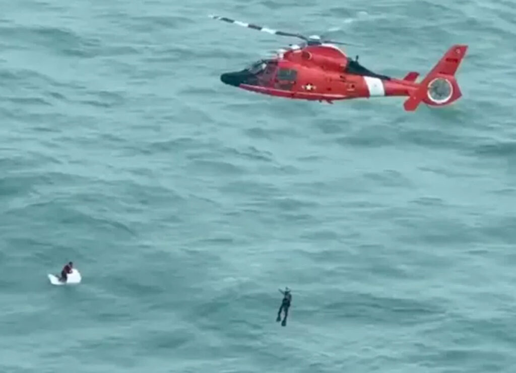 Coast Guard Rescues Ship Captain At Sea  Clutching A Water Cooler After Surviving 25-Foot Waves From Hurricane Milton