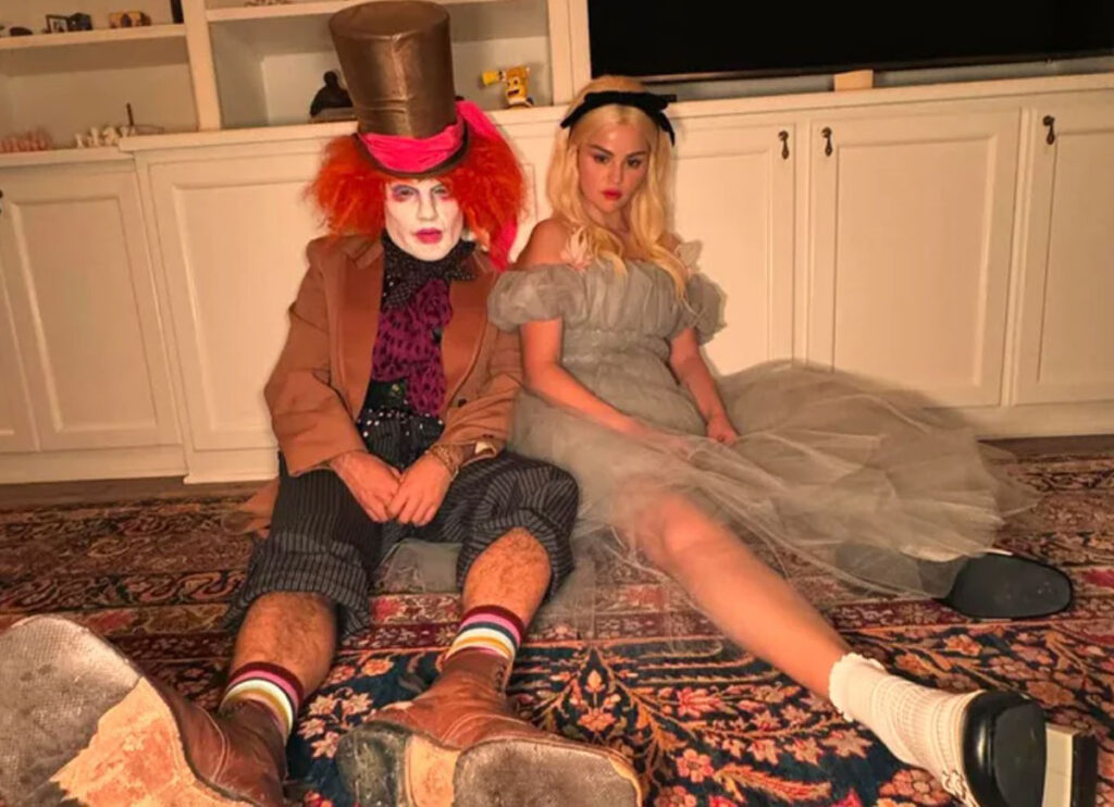 Selena Gomez & Benny Blanco Step Into Wonderland With Halloween Costumes Dressed As Alice & The Mad Hatter