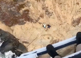 VIDEO: Amazing Footage Shows Crews Rescue Man Trapped On Side of Cliff Near Beach In San Francisco