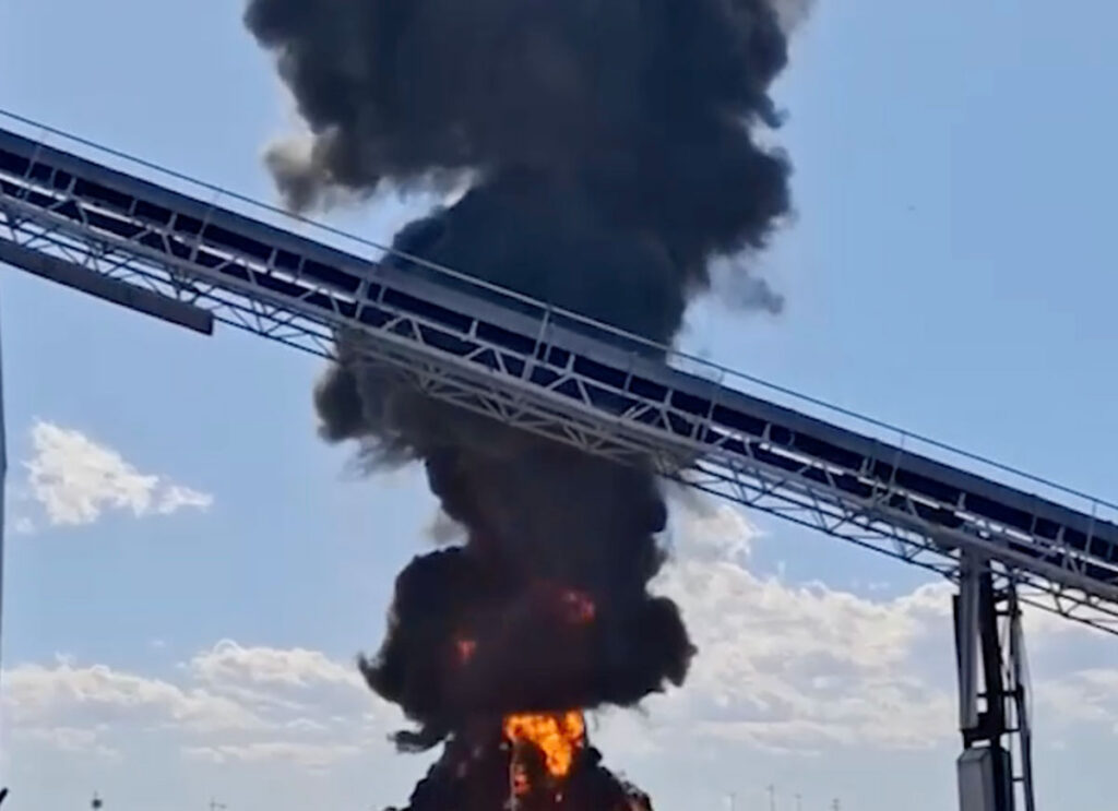 VIDEO: Fire At Oil Waste Treatment Plant Sends Plumes Of Smoke Skyward