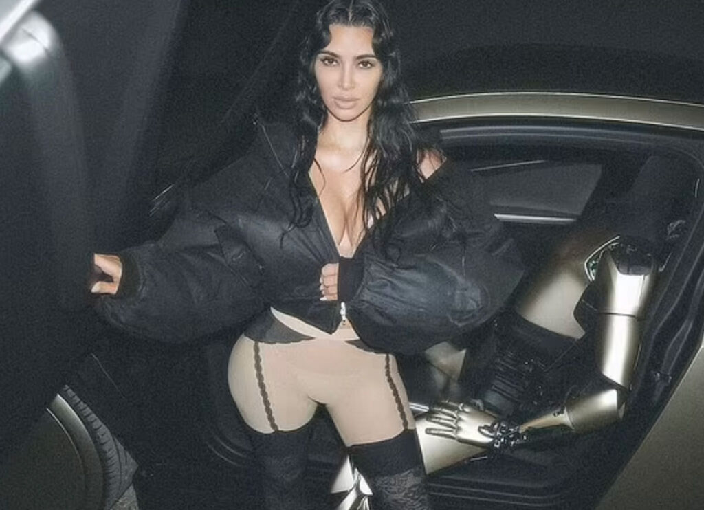 Kim Kardashian Mocked For ‘Embarrassing’ Photoshoot With The New Tesla Robot