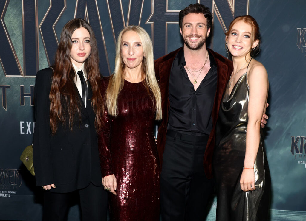 Aaron Taylor-Johnson, 34, Shines At ‘Kraven The Hunter’ Premiere With Wife Sam, 57, And Stepdaughters