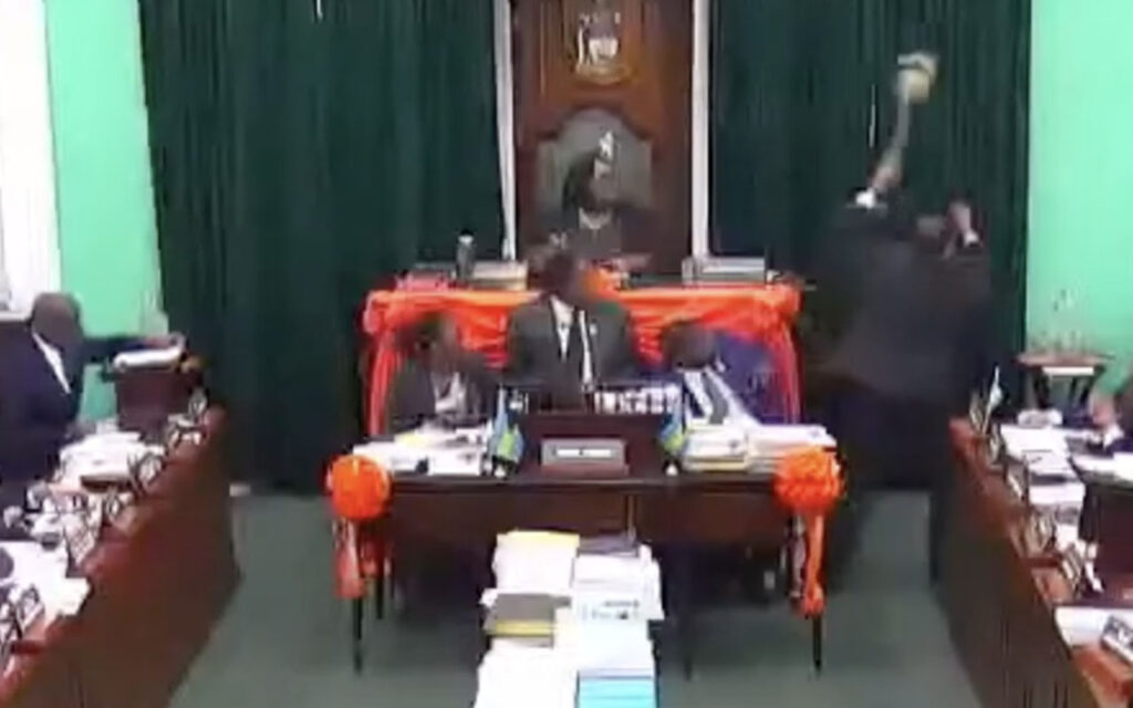 VIDEO: Bahamas’ MP Throws Ceremonial Mace Out Parliament Window To Protest U.S. Drug Allegations