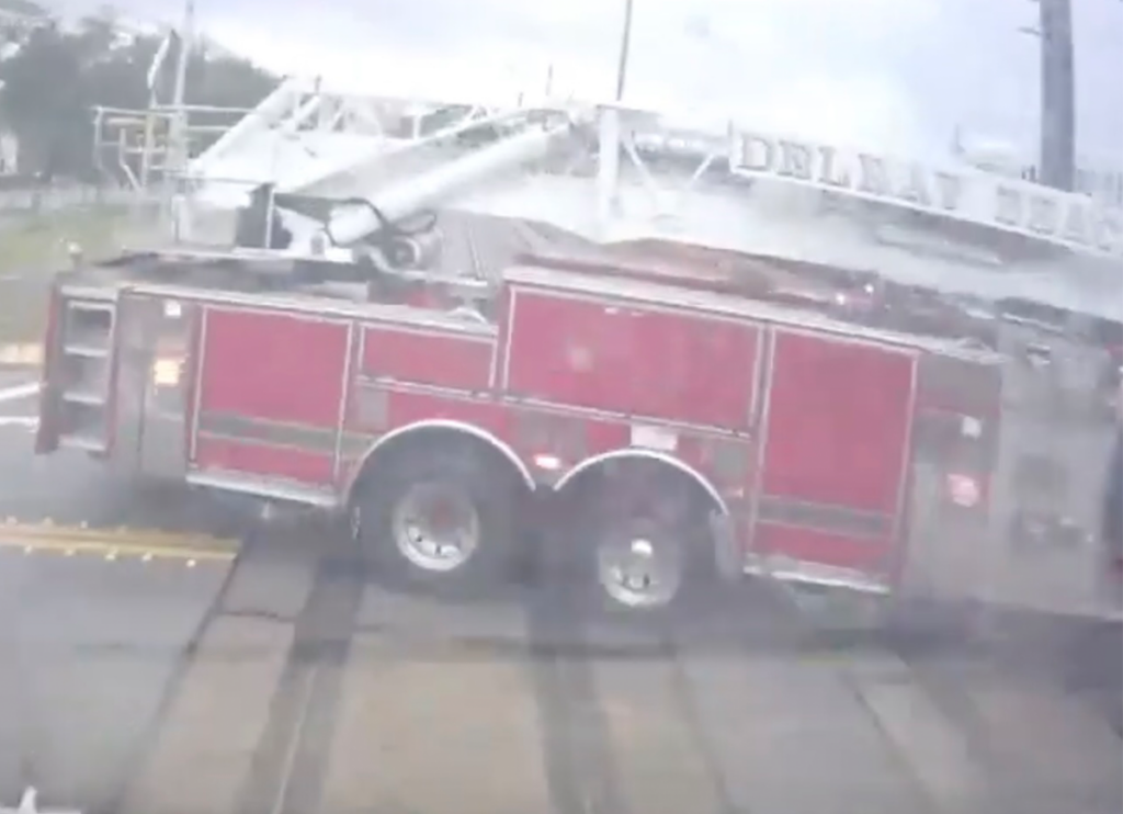 VIDEO: Terrifying Moment Train Smashes Into Fire Truck Caught On Dashcam In Delray, Florida