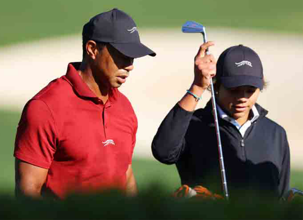 Tiger Woods Celebrates As Son Charlie Woods Stuns With First Hole-In-One At PNC Championship