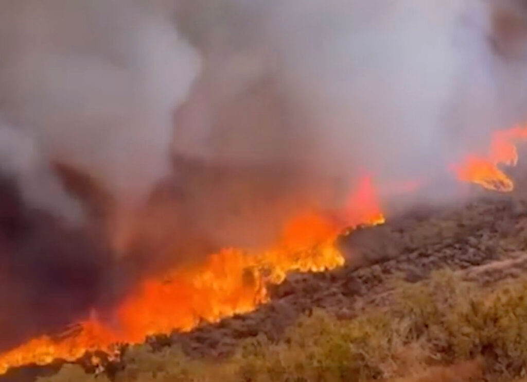 VIDEO: Firefighters Challenged By ‘Extreme Fire Behaviour’ In Blaze North Of L.A.