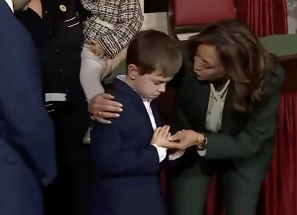 VIDEO: Kamala Harris Comforts Senator’s Son Who Tells Her ‘I’m Sorry You Didn’t Win’