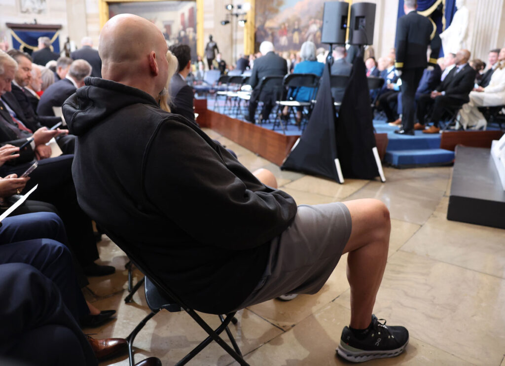 Sen. John Fetterman Slammed For Wearing Shorts & A Hoodie At Trump’s Inauguration Ceremony