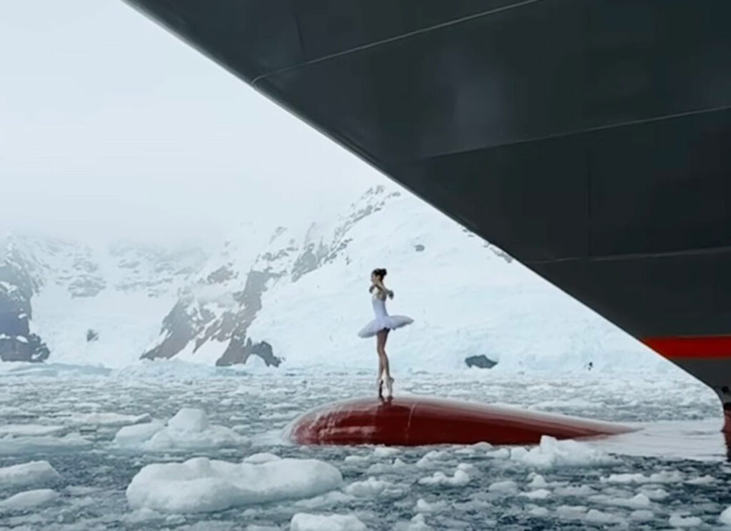 VIDEO: Stunning Footage Shows Ballerina Victoria Dauberville Dancing On Ship’s Bow Surrounded By Antarctica’s Ice