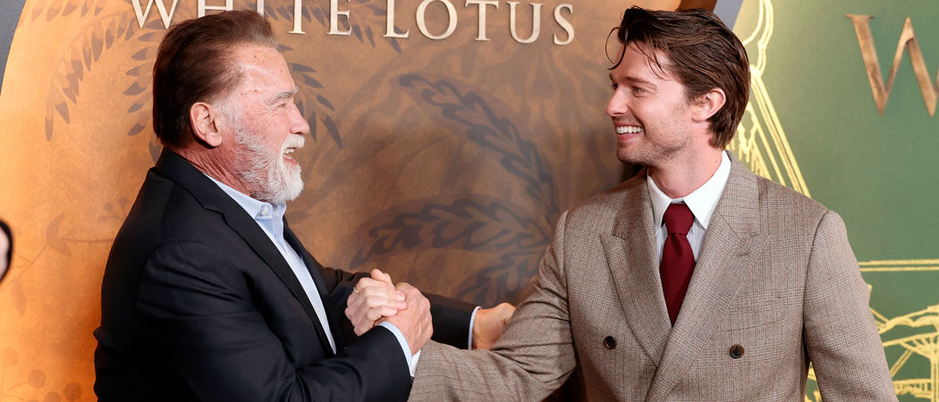 Arnold & Patrick Schwarzenegger Make Dashing Father-Son Appearance At ‘The White Lotus’ Season 3 Premiere