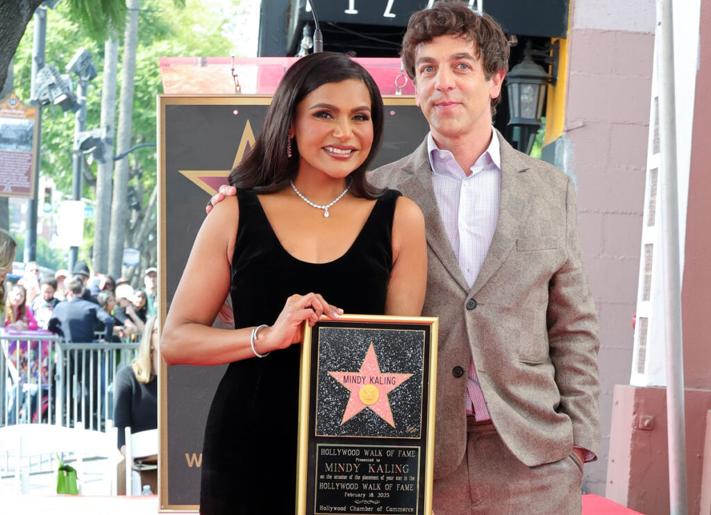 Mindy Kaling Roasted By ‘Office’ Costar B.J. Novak While Receiving Star On Hollywood Walk Of Fame: ‘I Love You’