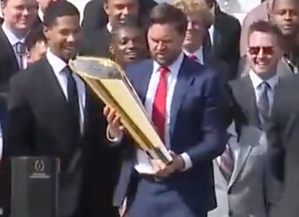 VIDEO: Vice President JD Vance Drops Championship Trophy During Ohio State’s Visit