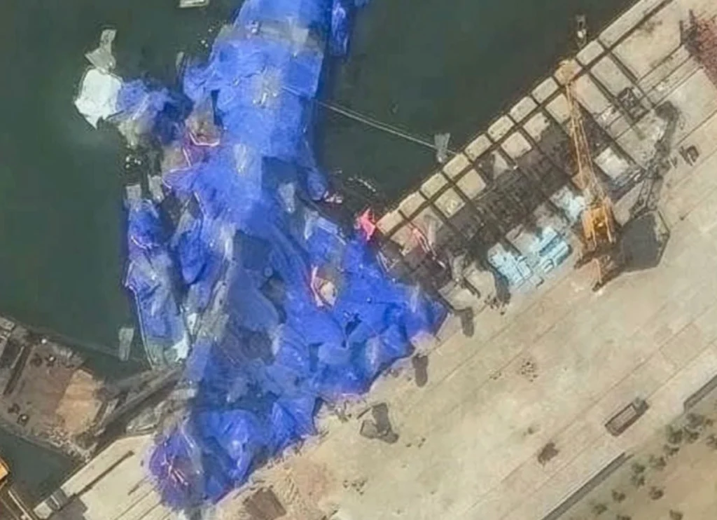 VIDEO: Satellite Images Show North Korean Destroyer Covered By Tarps Following Failed Launch