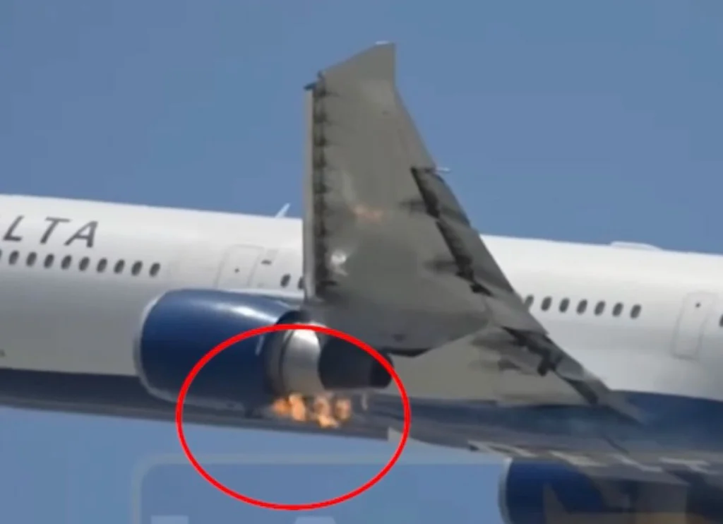 VIDEO: Delta Plane Makes Emergency Landing Following Engine Fire Visible From Ground