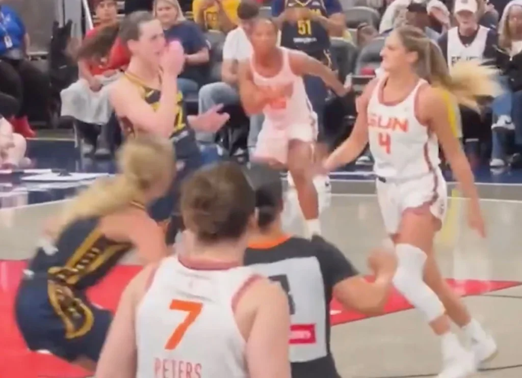 VIDEO: Caitlin Clark Shoved To Floor By Sun’s Jacy Sheldon During WNBA Game