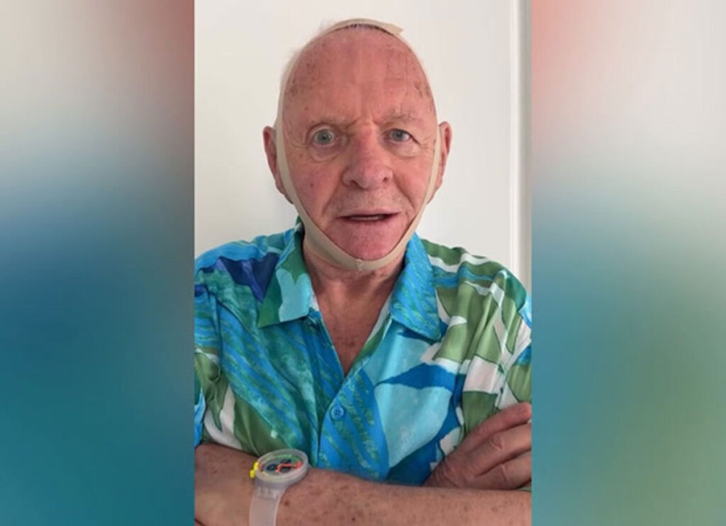 Anthony Hopkins Revives Hannibal Lecter While Wearing Kim Kardashian’s Viral SKIMS Face Wrap