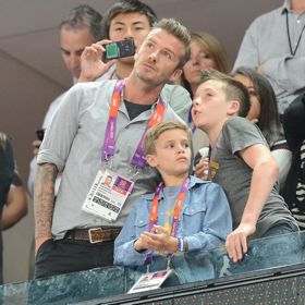 David Beckham And Kids Watch U.S. Win Gold