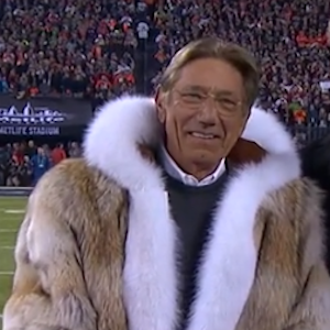 Joe Namath Wows Super Bowl Audience In Fur Coat