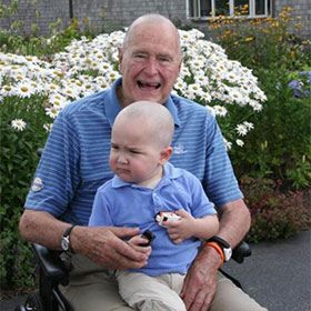 George H. W. Bush Shaves Head To Support 2-Year-Old Battling Leukemia