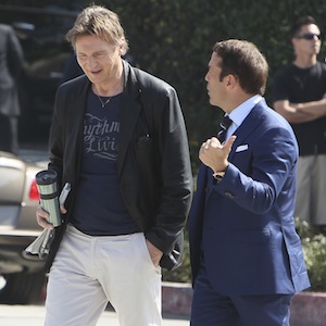 Jeremy Piven And Liam Neeson Film Entourage Movie In West Hollywood
