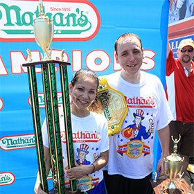 Joey Chestnut, Sonya Thomas Win Nathan’s Hot Dog Eating Contest