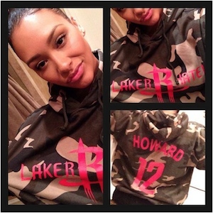 Dwight Howard's Girlfriend Christine Vest Wears 'Laker Hater' Hoodie To Rockets Vs. Lakers Game; Offers Sarcastic Apology